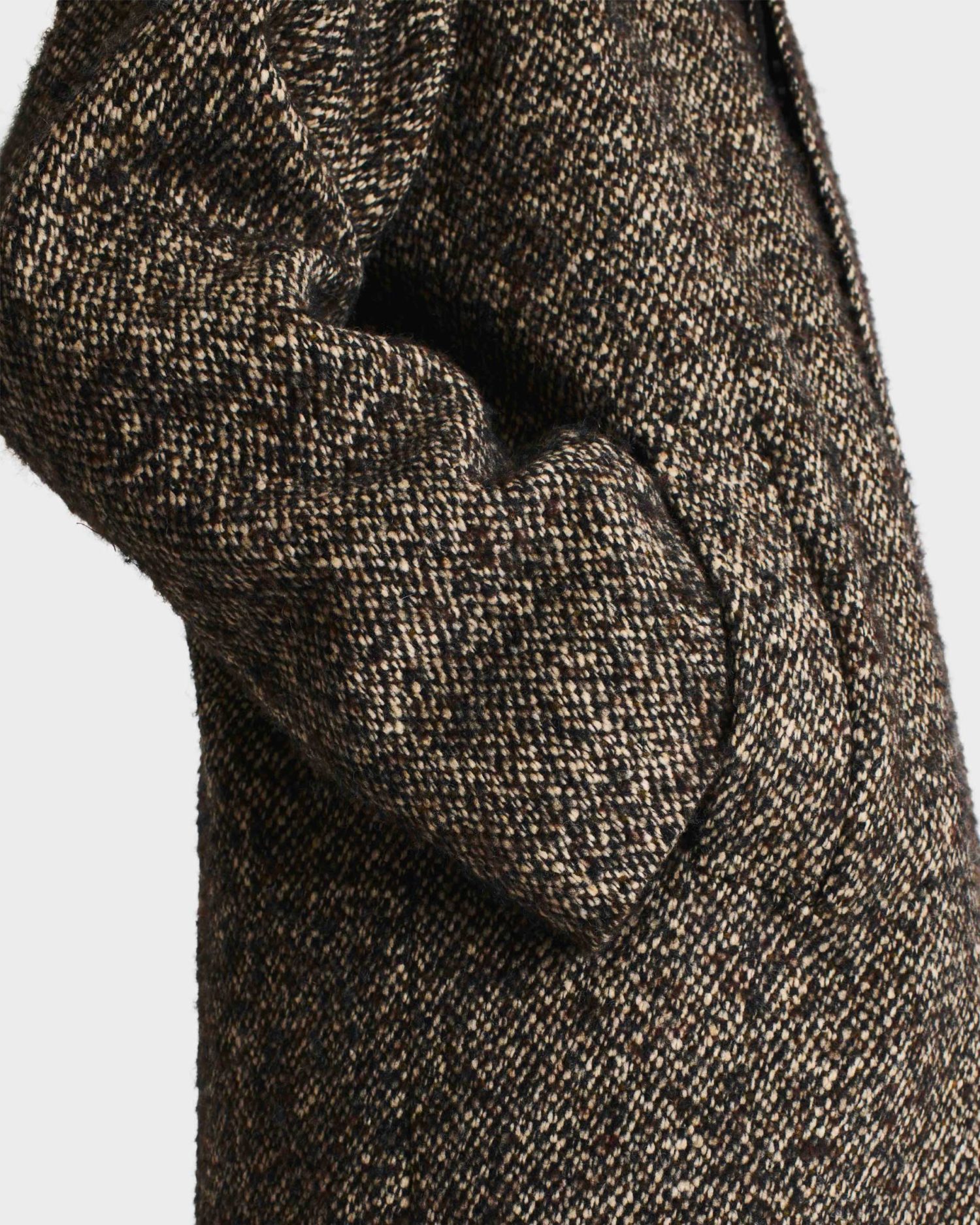 CAR COAT EN TWEED ET POLYESTER - NOIR ET BEIGE – Image 2