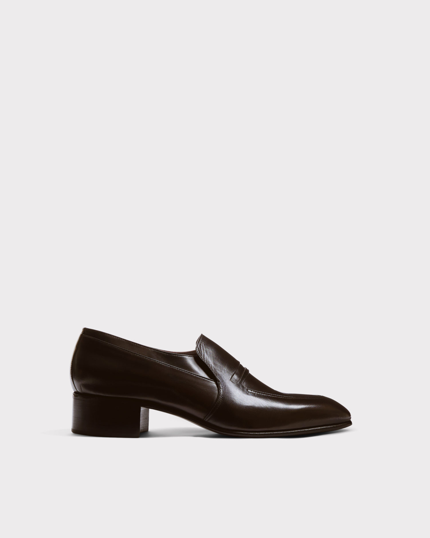 MOCASSINS EN CUIR D’AGNEAU ANILINE - MARRON FONCÉ – Image 4