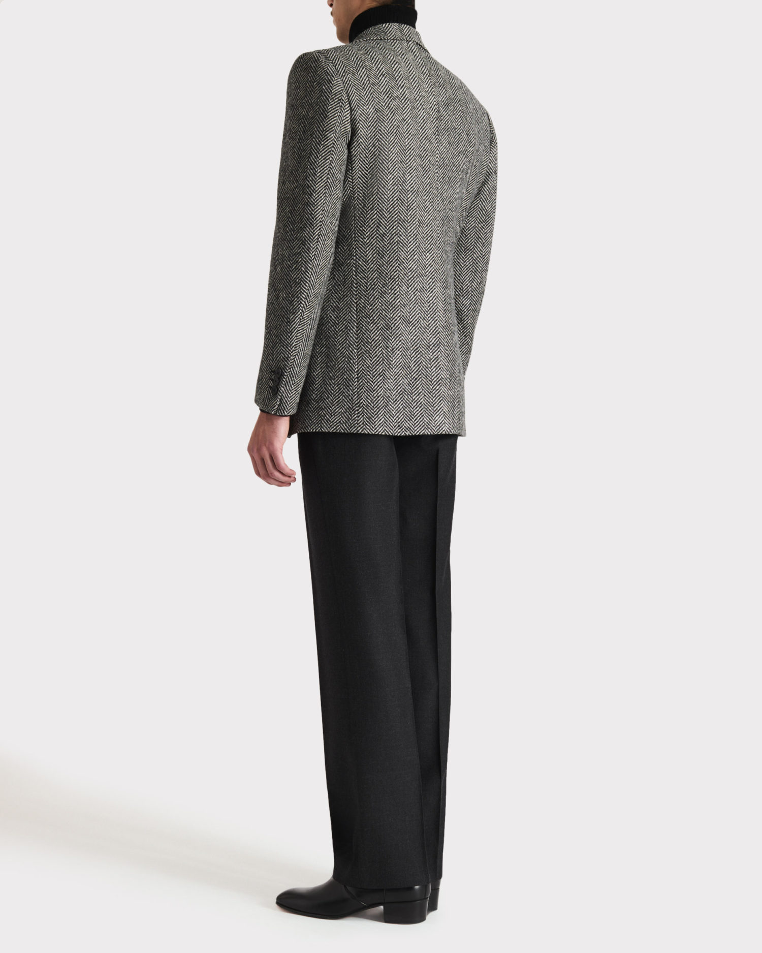 VESTE DROITE EN TWEED - CHEVRONS NOIR ET BLANC – Image 4